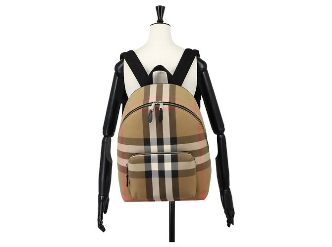 Sac à dos Burberry Jeff Check Marron - vue 10