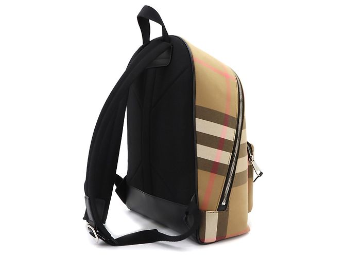 Sac à dos Burberry Jeff Check Marron - vue 3