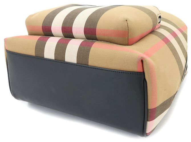 Sac à dos Burberry Jeff Check Marron - vue 4