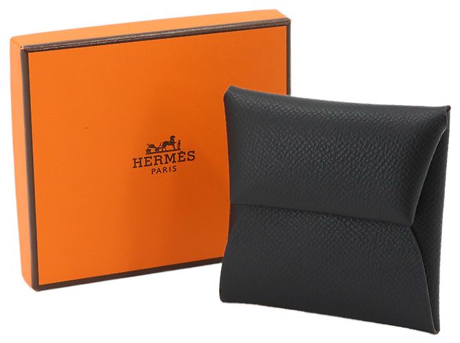Hermès Porta-moedas Hermes Bastia em couro Epsom Preto Taupe - vista 2