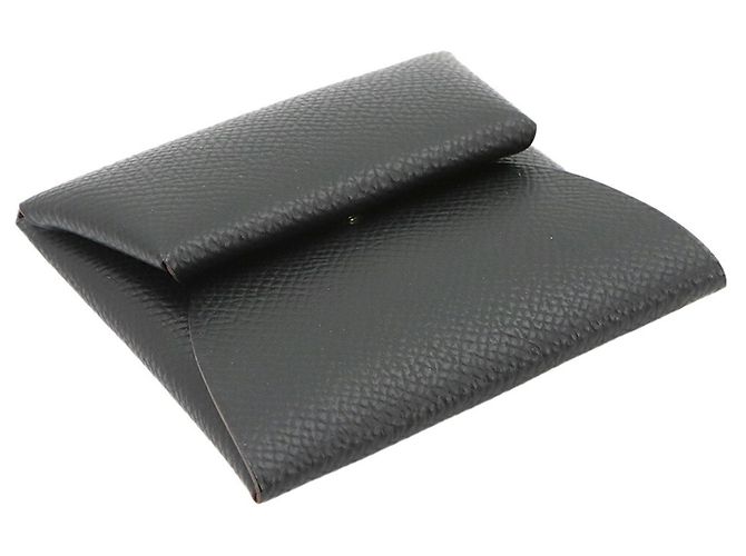 Hermès Porta-moedas Hermes Bastia em couro Epsom Preto Taupe - vista 4