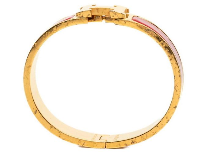 Hermès Pulseira Charm Hermes Click H PM Vermelho Dourado - vista 4