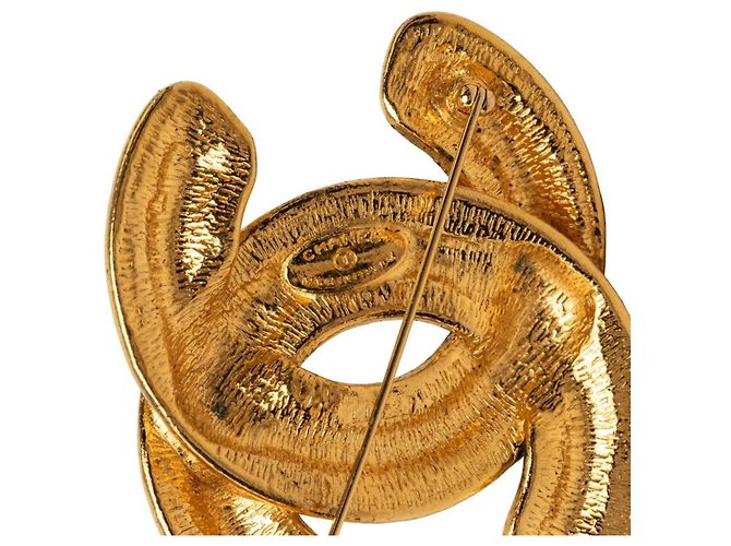 Broche Chanel Matelasse plaquée or Doré - vue 3