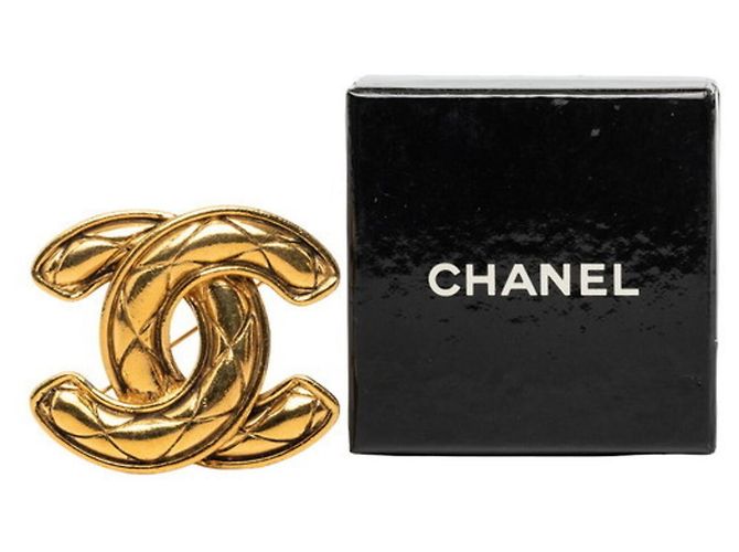 Broche Chanel Matelasse plaquée or Doré - vue 5