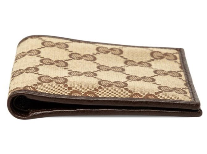 Carteira Bi-fold Gucci GG Canvas Bege - vista 3
