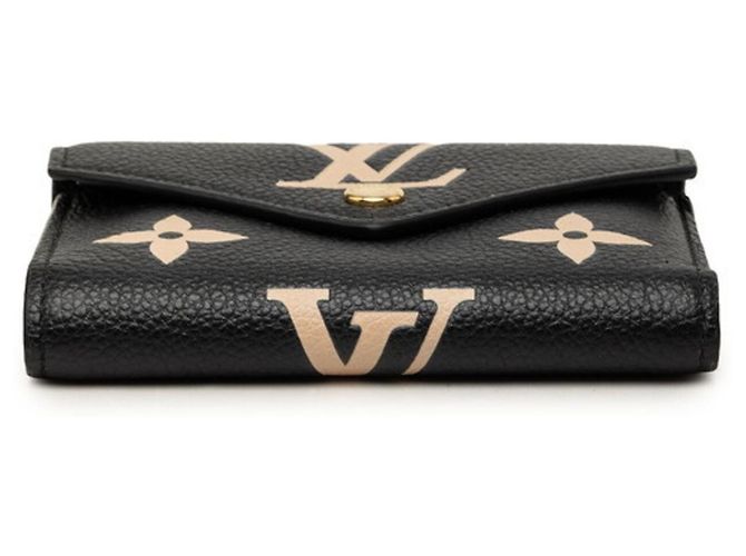 Louis Vuitton Monogram Empreinte Portefeuille Victorine Tri-fold Wallet Preto - vista 3