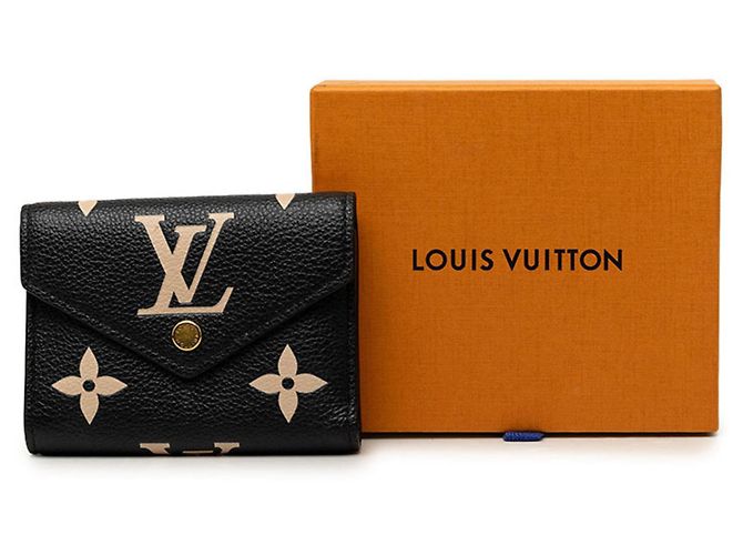 Louis Vuitton Monogram Empreinte Portefeuille Victorine Tri-fold Wallet Preto - vista 7
