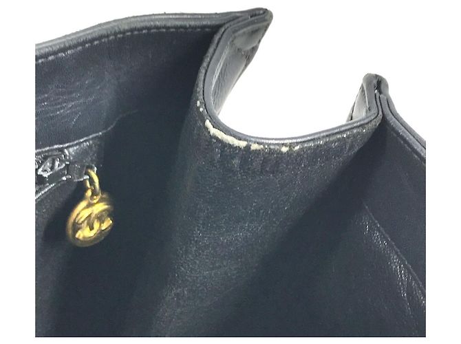 Classique Sac cabas Chanel Vintage CC Coco Mark Logo Noir - vue 14