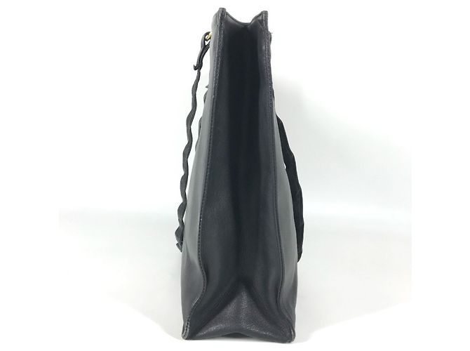 Classique Sac cabas Chanel Vintage CC Coco Mark Logo Noir - vue 4