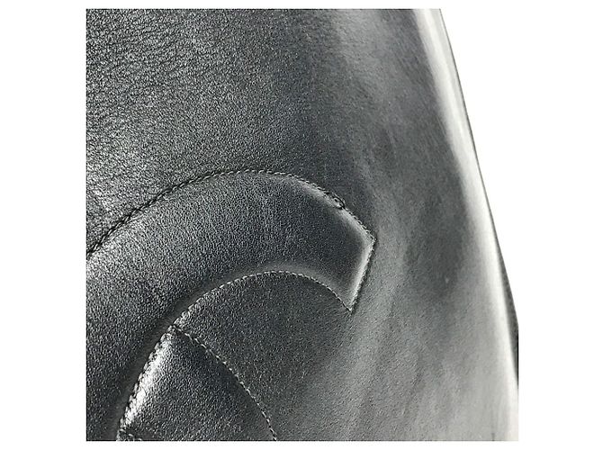 Classique Sac cabas Chanel Vintage CC Coco Mark Logo Noir - vue 9