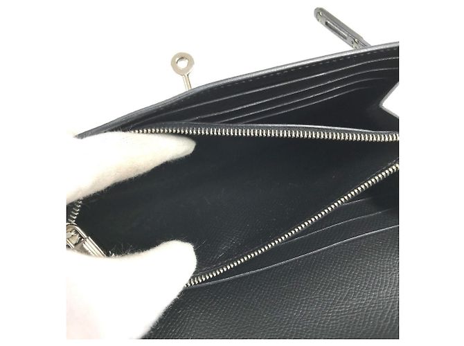 Hermès Cartera HERMES Kelly Long en piel Epsom negra Negro - vista 13