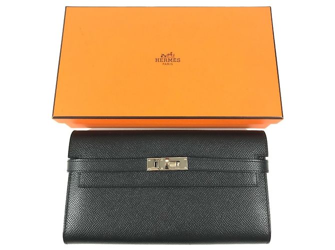 Hermès Cartera HERMES Kelly Long en piel Epsom negra Negro - vista 17