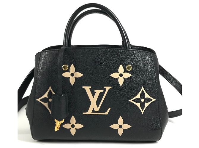 Bolsa de Mão 2-Way Louis Vuitton Monogram Empreinte Montaigne BB Preto - vista 9