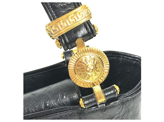 Borsa Tote Versace Vintage Logo Sunburst Nero - vista 14