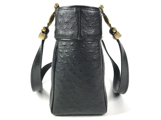 Borsa Tote Versace Vintage Logo Sunburst Nero - vista 4