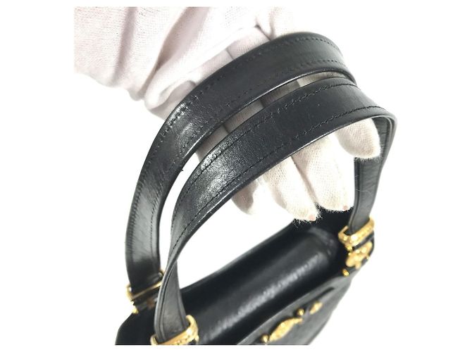 Borsa Tote Versace Vintage Logo Sunburst Nero - vista 8