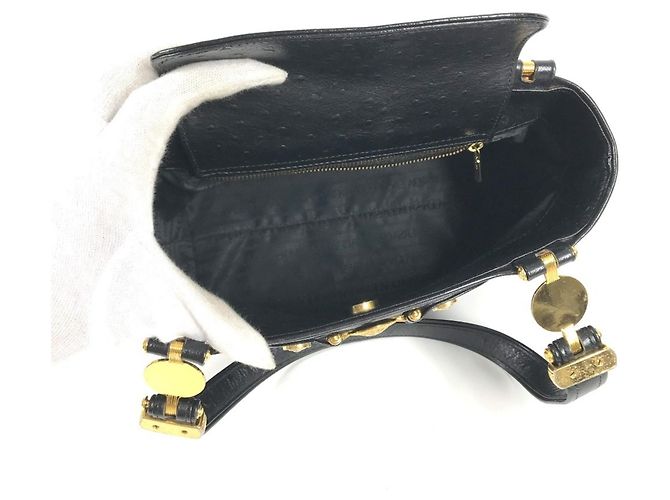 Borsa Tote Versace Vintage Logo Sunburst Nero - vista 9