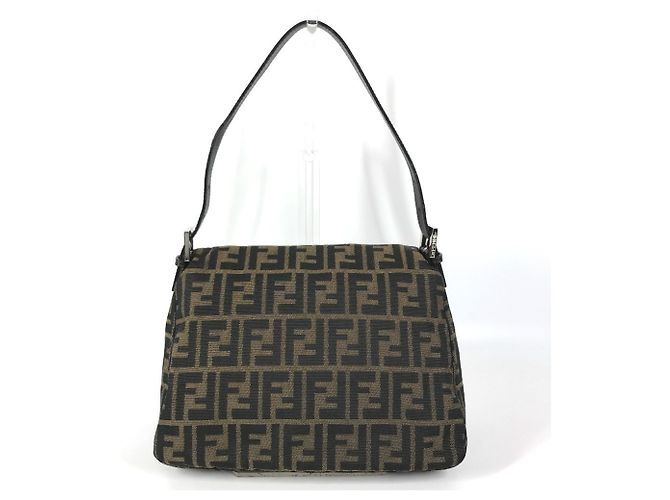Borsa Tote Fendi Mamma Bucket Zucca Logo Marrone - vista 2
