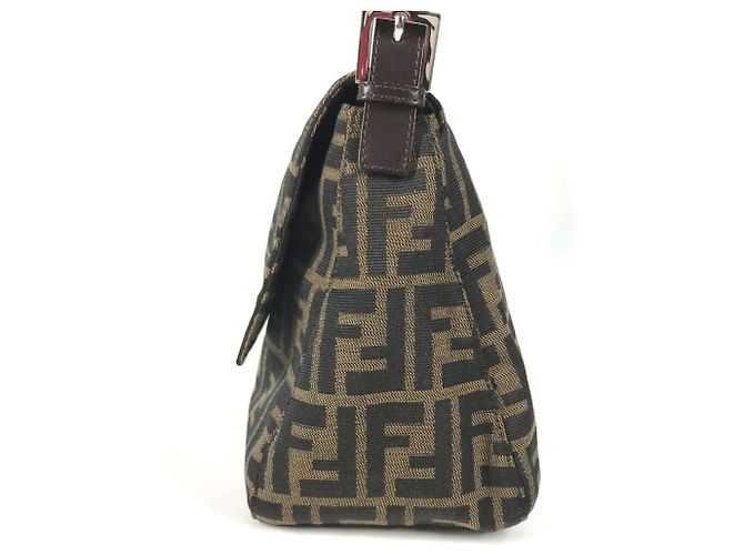 Borsa Tote Fendi Mamma Bucket Zucca Logo Marrone - vista 3