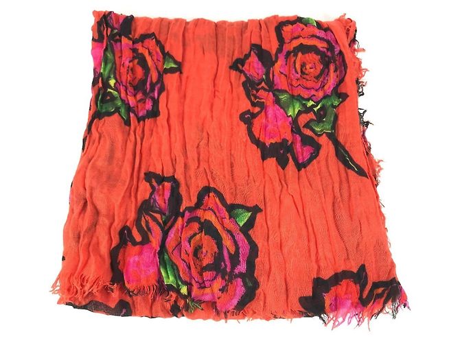 Estola Louis Vuitton em cashmere e seda laranja - vista 3
