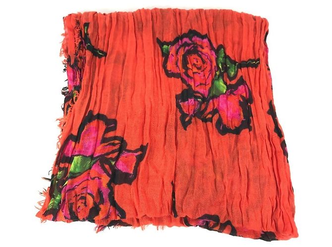 Estola Louis Vuitton em cashmere e seda laranja - vista 4