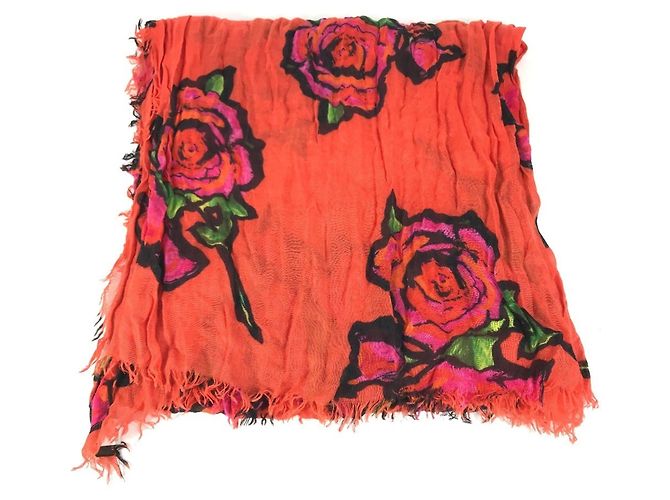 Estola Louis Vuitton em cashmere e seda laranja - vista 5