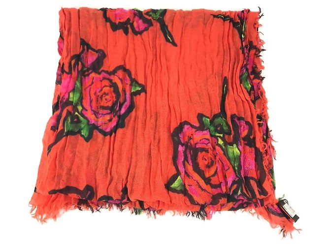 Estola Louis Vuitton em cashmere e seda laranja - vista 6
