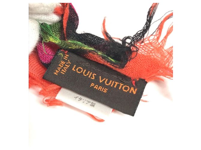 Estola Louis Vuitton em cashmere e seda laranja - vista 7
