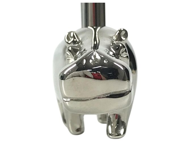 Hermès Hermes Cabas 2005 Hippopotamus Cadena Schlüsselanhänger Silber - Ansicht 3