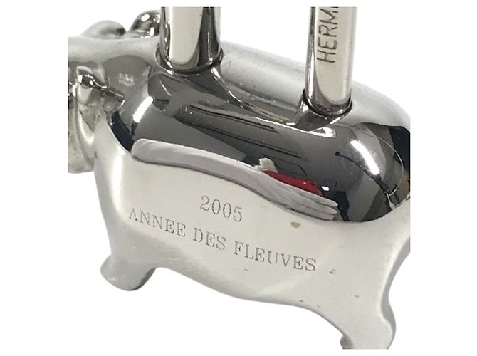 Hermès Hermes Cabas 2005 Hippopotamus Cadena Schlüsselanhänger Silber - Ansicht 7
