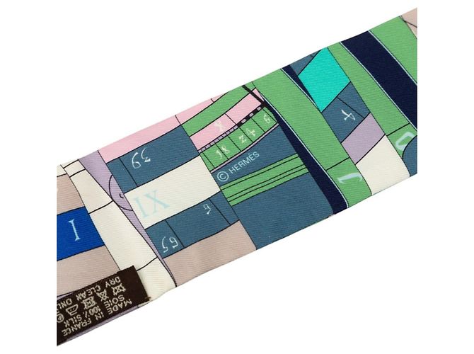 Hermès Hermes Twilly Astrologie Nouvelle Scarf Multicor Verde - vista 2