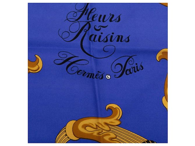 Hermès Lenço Hermes Carre 90 Fleurs et Raisins Multicor Roxo - vista 4