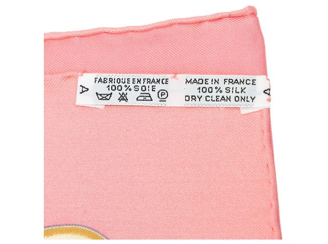 Hermès Lenço Hermes Carre 90 EUROPE Rosa Multicor - vista 8