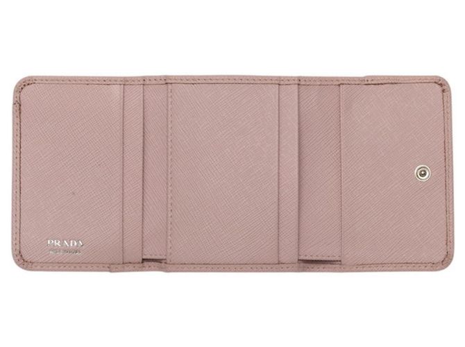 Prada Saffiano Tri-fold Wallet Pink - view 4