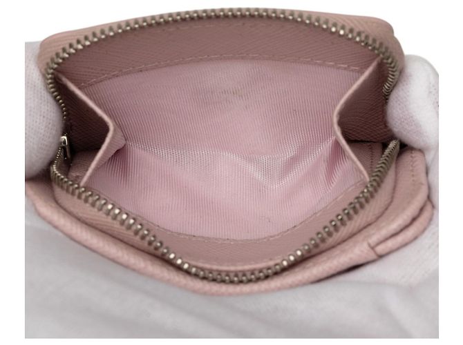Prada Saffiano Tri-fold Wallet Pink - view 5