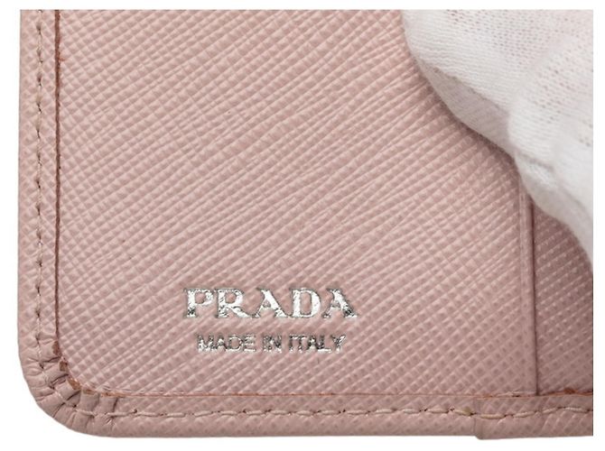 Prada Saffiano Tri-fold Wallet Pink - view 6