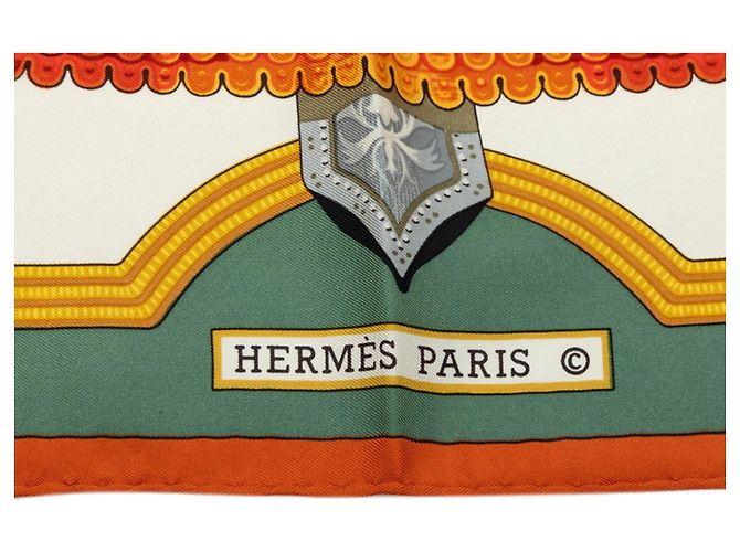 Hermès Foulard Hermes Carre 90 Ottoman Cavalry Multicolore Verde - vista 5