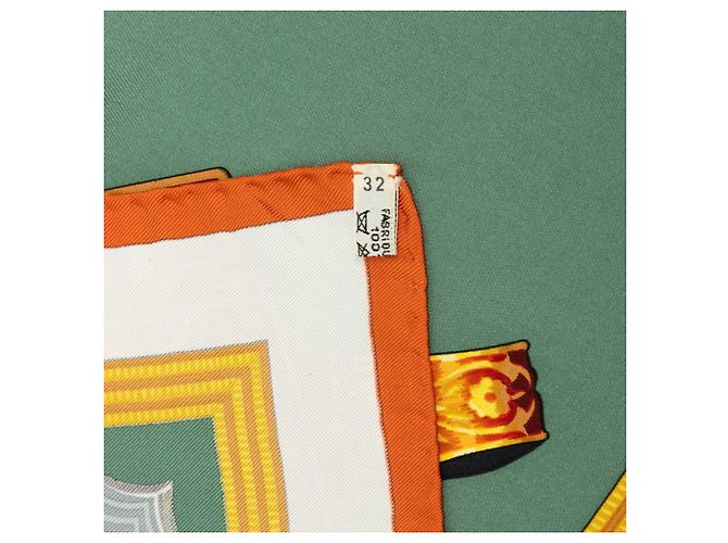 Hermès Foulard Hermes Carre 90 Ottoman Cavalry Multicolore Verde - vista 7
