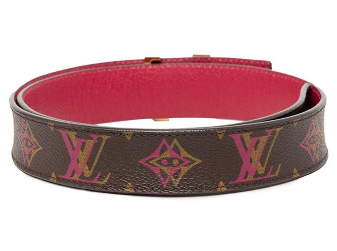 Louis Vuitton Monogram Ceinture LV Initial Belt Marrom Rosa - vista 3