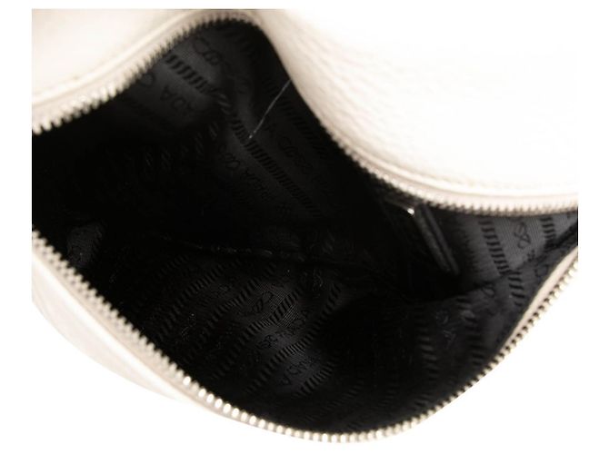 Borsa a tracolla Prada Triangle Logo Bianco - vista 4