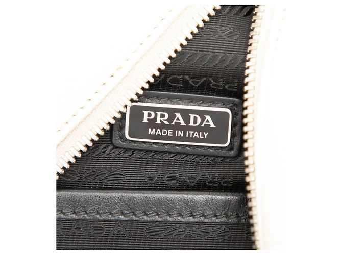 Borsa a tracolla Prada Triangle Logo Bianco - vista 5