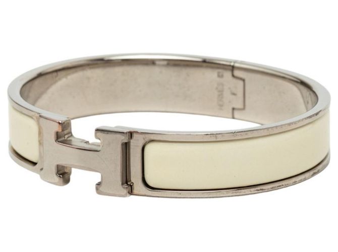 Hermès Click H PM Armband Silber Weiß - Ansicht 2