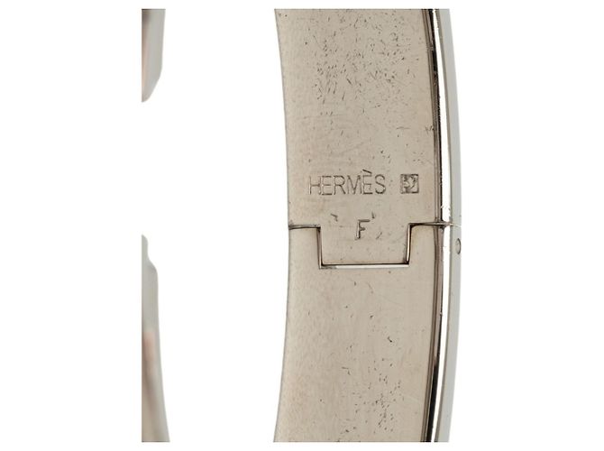 Hermès Click H PM Armband Silber Weiß - Ansicht 4