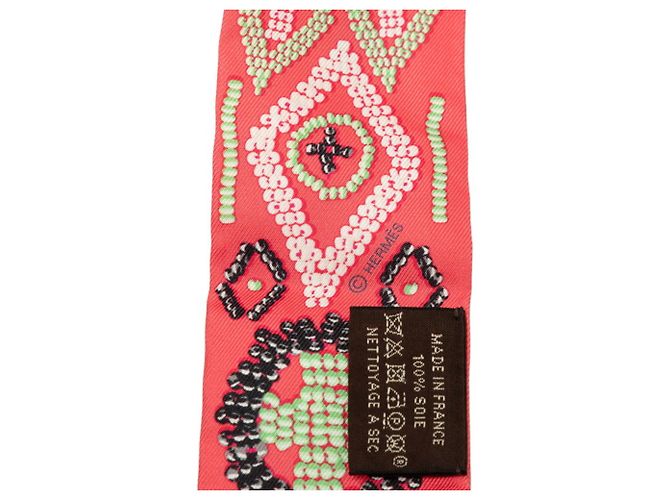 Hermès Hermes Twilly Kelly en Perles Scarf Pink - Ansicht 4