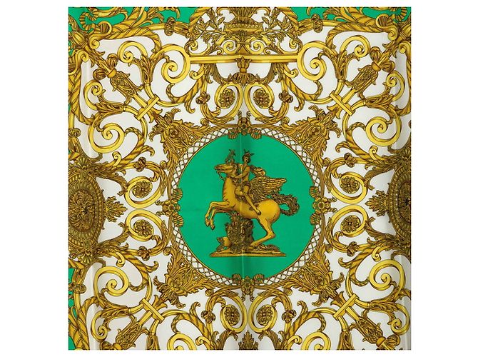Hermès Hermes Carre 90 LES TUILERIES Lenço de seda verde - vista 2