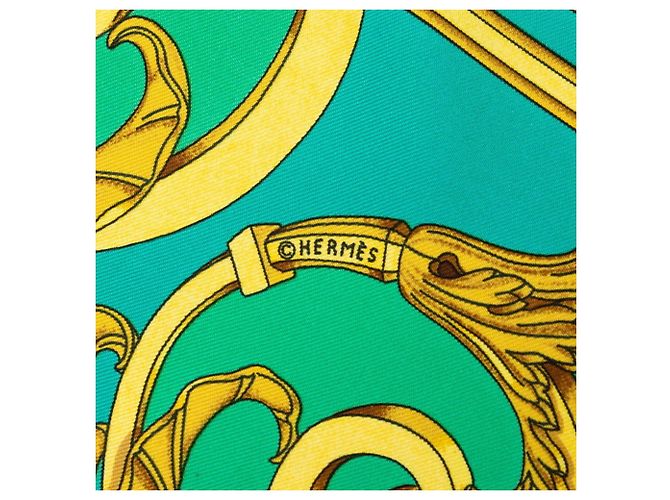 Hermès Hermes Carre 90 LES TUILERIES Lenço de seda verde - vista 4