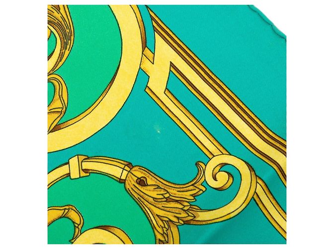Hermès Hermes Carre 90 LES TUILERIES Lenço de seda verde - vista 5