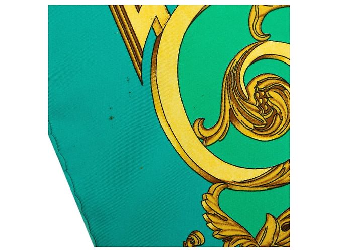Hermès Hermes Carre 90 LES TUILERIES Lenço de seda verde - vista 6