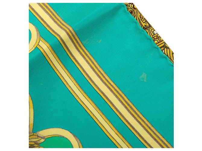 Hermès Hermes Carre 90 LES TUILERIES Lenço de seda verde - vista 7
