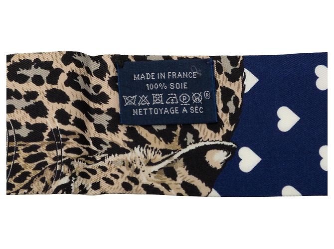 Hermès Lenço Twilly Jungle Love Hermes Multicor Azul marinho - vista 5